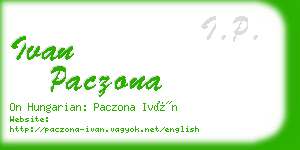 ivan paczona business card